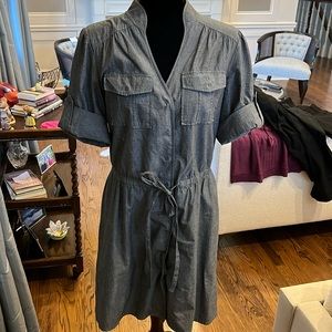 Great blue / gray short sleeve summer dress